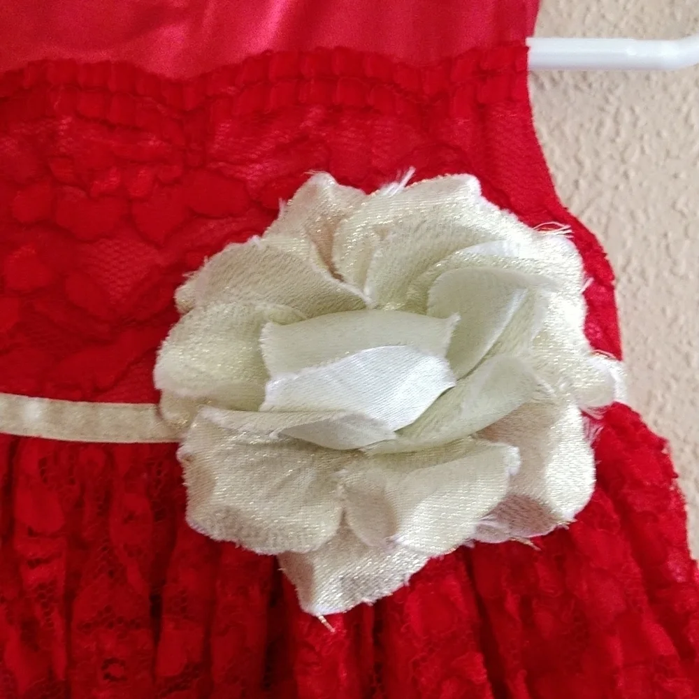 Blueberi Boulevard Red Lace Dress Sz 18M